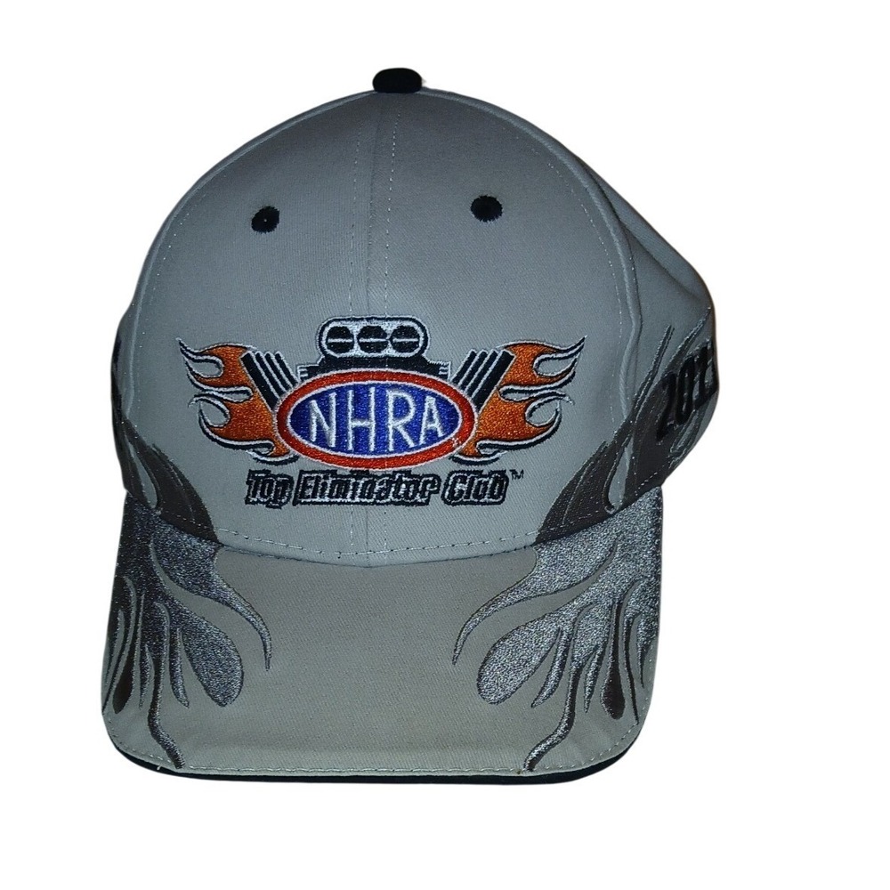 Main Gate NHRA Hat Mens OSFM Gray 2011 Gatornationals Flame Racing Cap Y2K